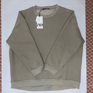 ZARA brand new tan oversized crewneck